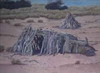 STRUCTURES IN THE DUNES - Falmouth Tasmania - 110x150cm - 2021 - $9600
