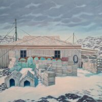 FOR DOGS AND MEN - Nimrod Hut, Cape Royds - 60x90cm - 2019 - $4800